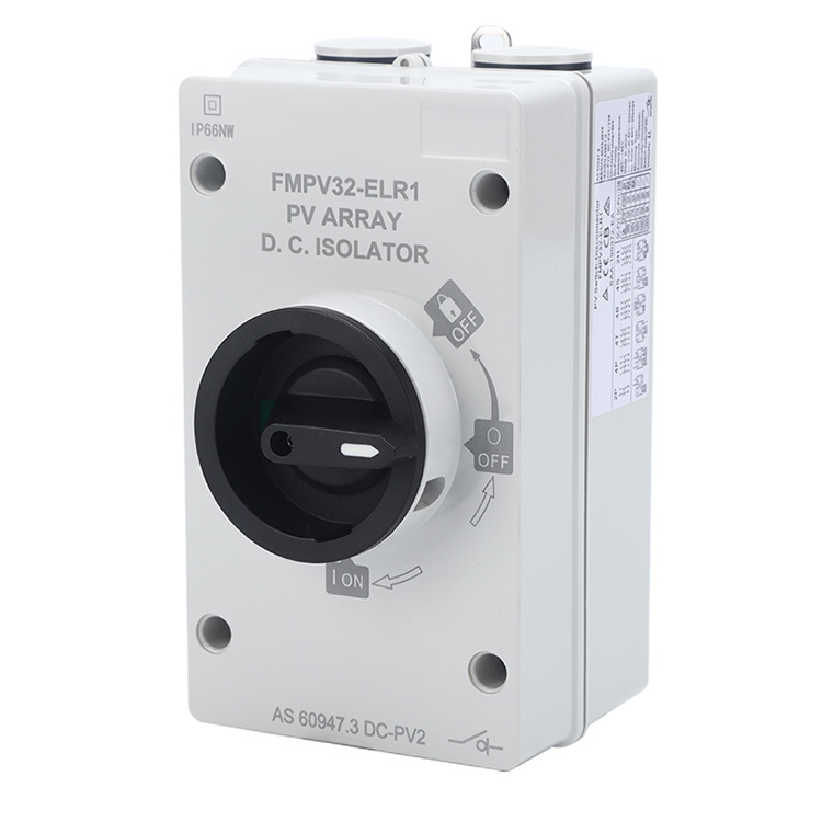 Ip66 Dc Waterproof Iolator Switch ជាមួយនឹងសន្ទះខ្យល់